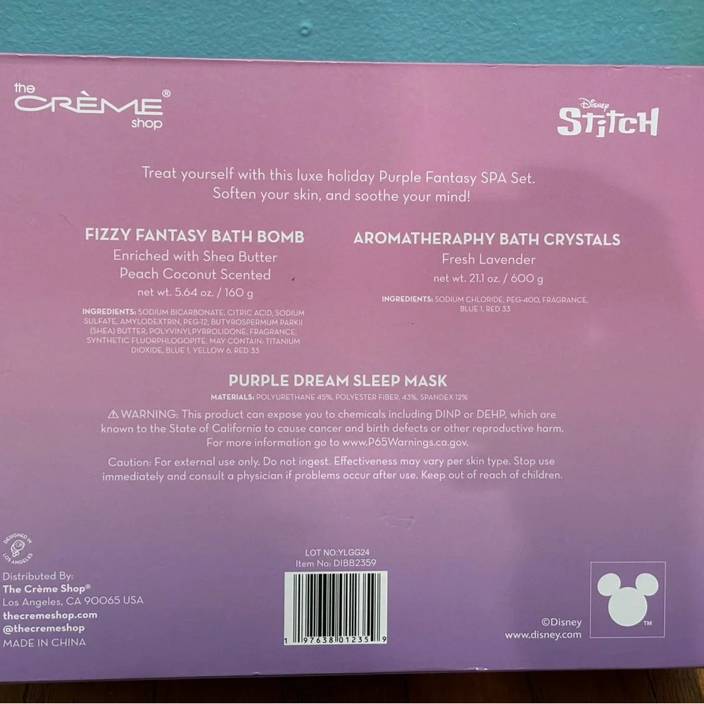 NIB The Creme Shop x Disney Stitch bath gift set